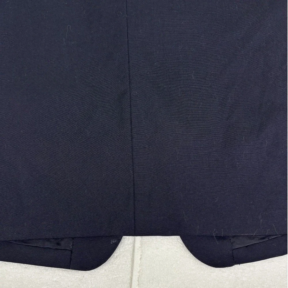 Larry Malkani Blazer Mens 42 Navy Blue Hand Tailored 3-Button Suit Jacket Preppy